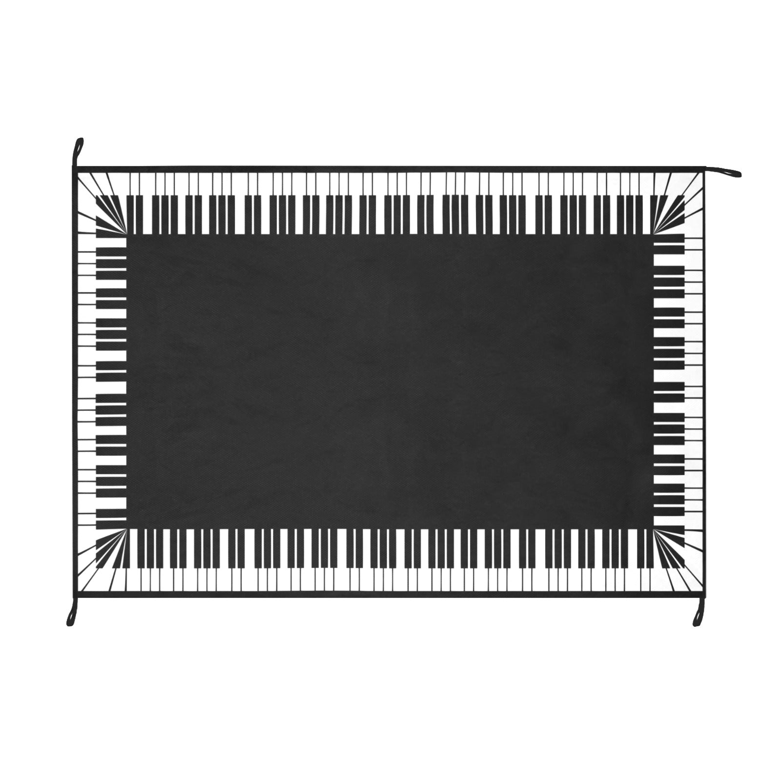 Piano Keys Black Waterproof Picnic Mat