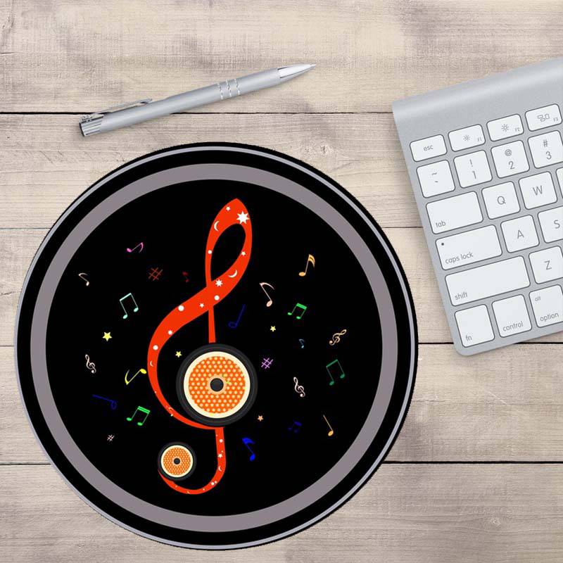 Music Notes Round Mouse Pad