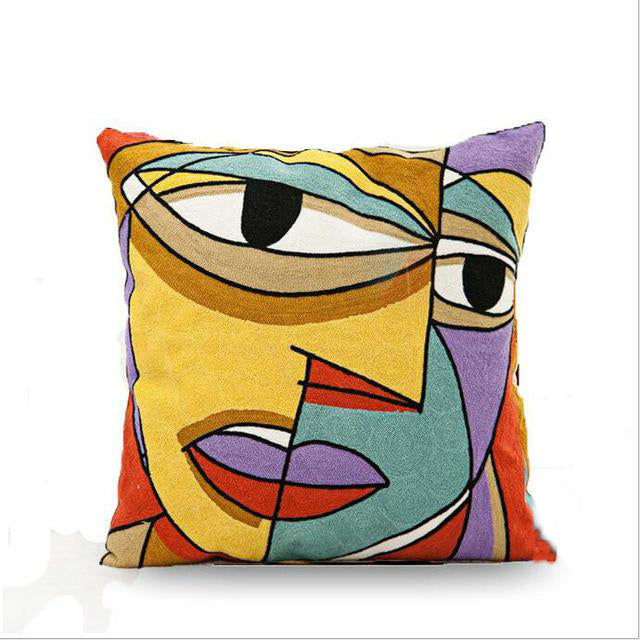 Picasso Embroidered Pillow Cover Collection