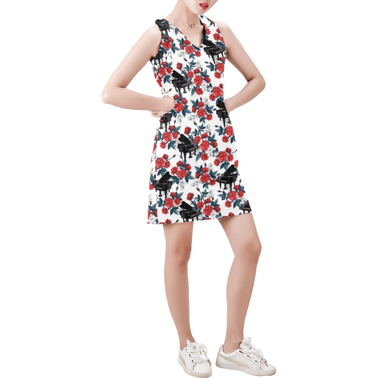 Piano Rose Sleeveless Dress