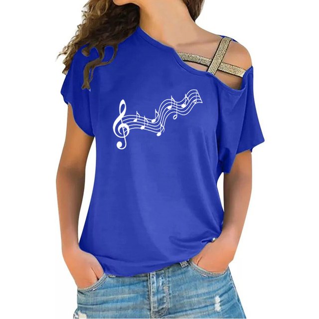 Music Melody Cross Bandage T-shirt