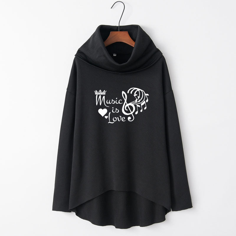 Music Is Love Crown Turtleneck Hoodie