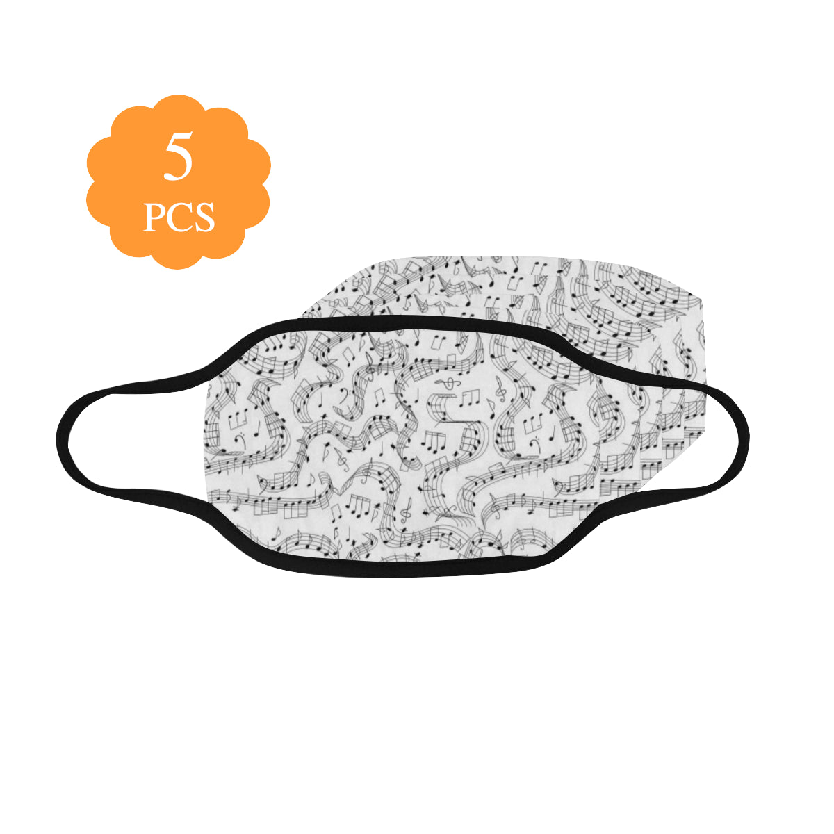 Musical Notes White Mask