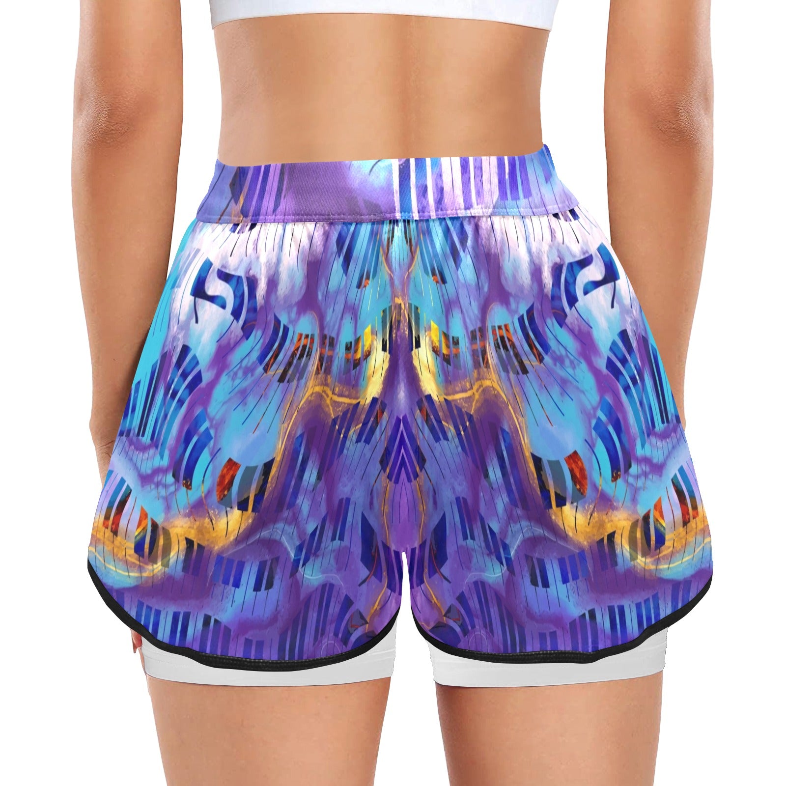 Piano Keys Purple Sports Shorts