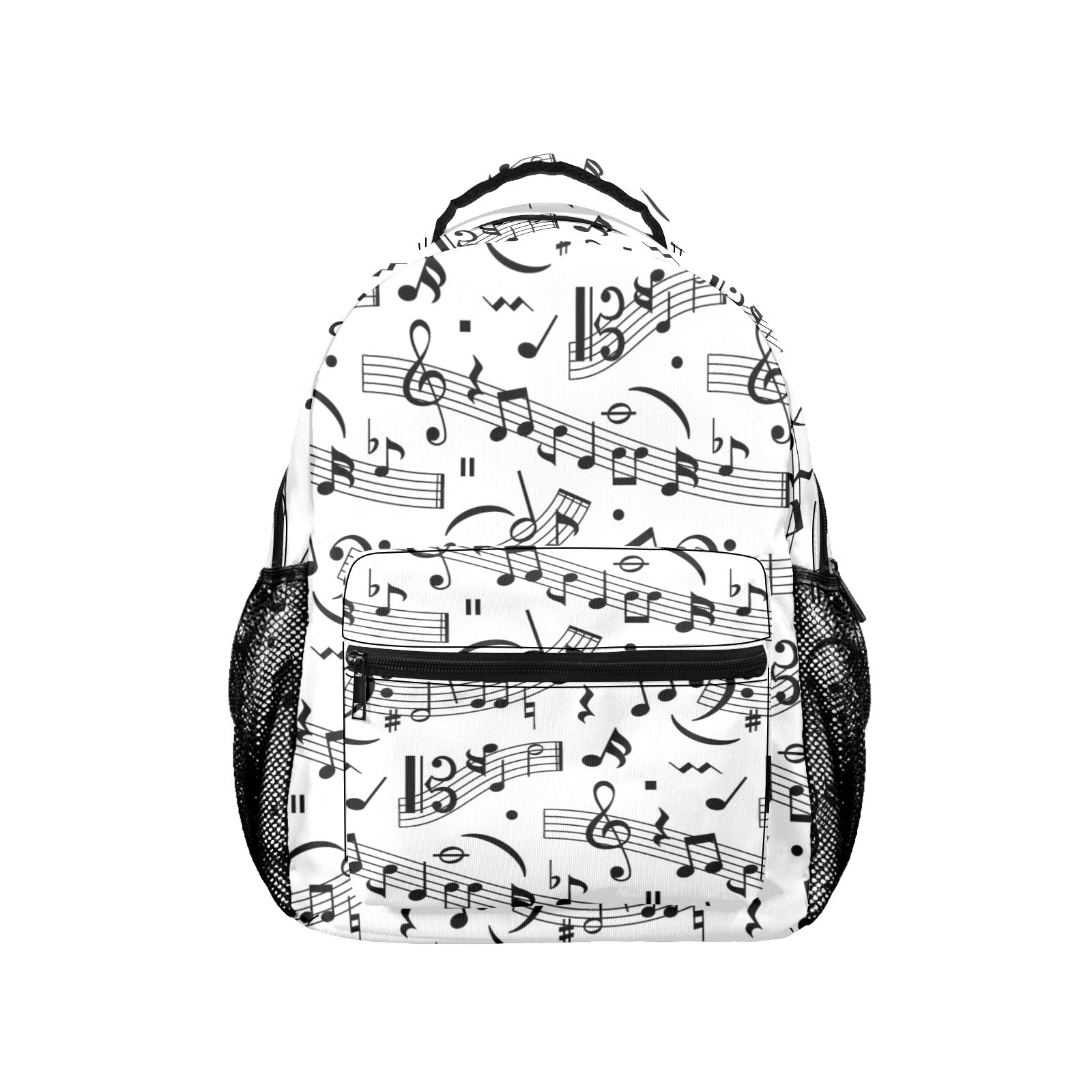 White Music Scores 17-inch Casual Backpack