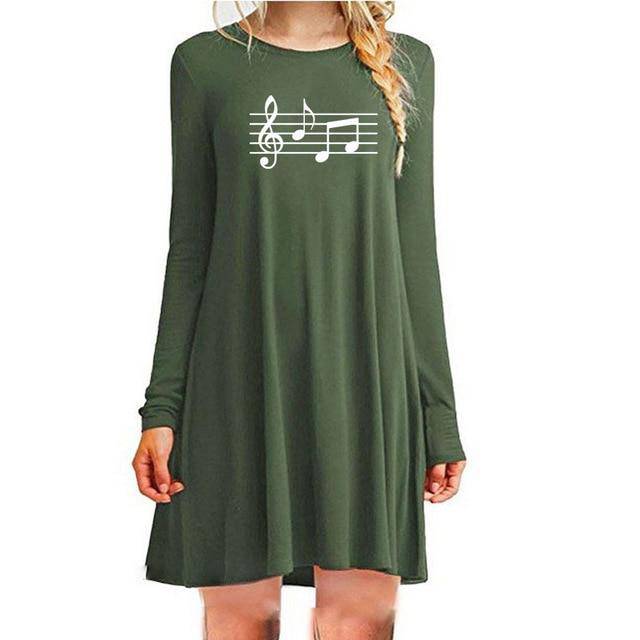 Music Score Casual Dress
