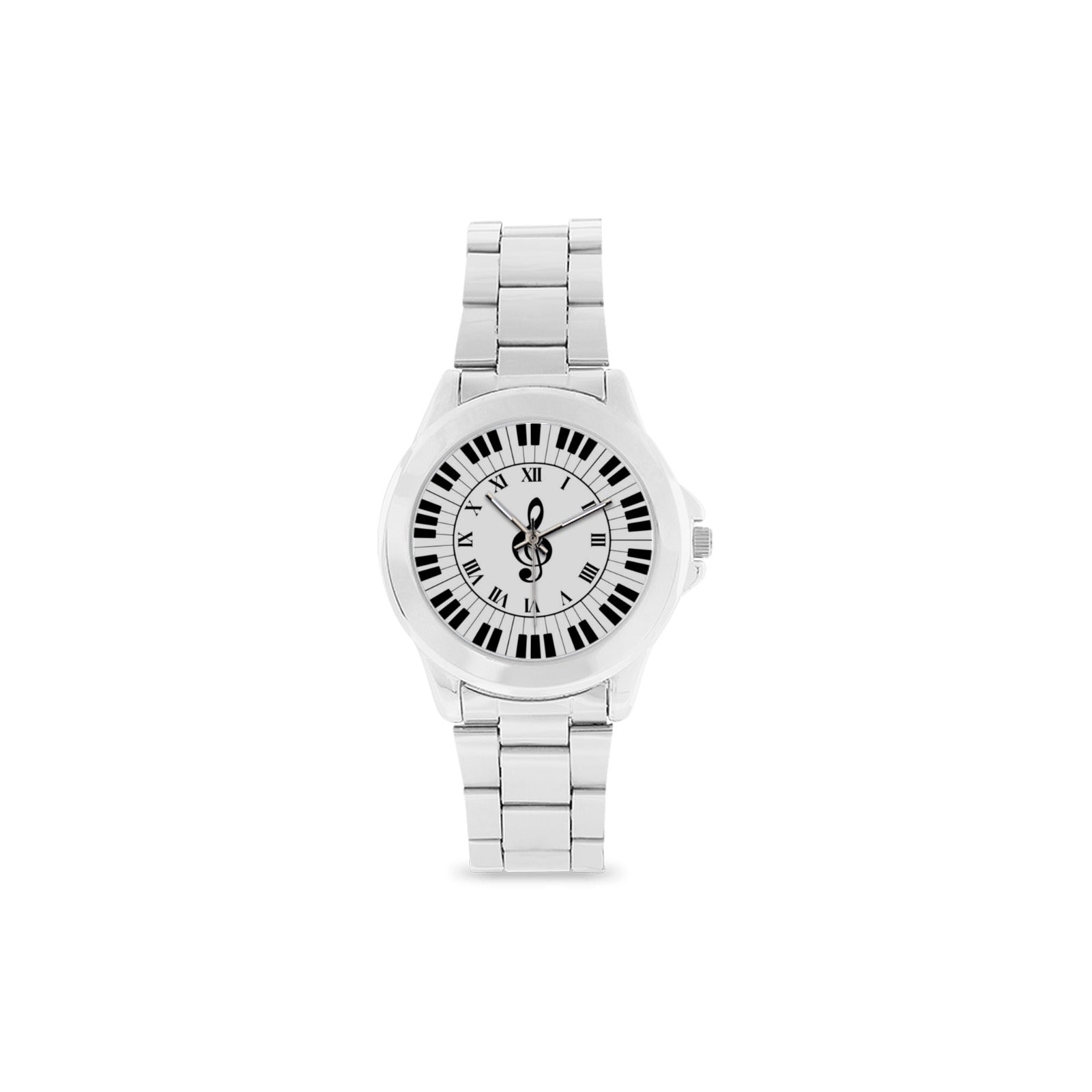 Piano Keys Steel Watch
