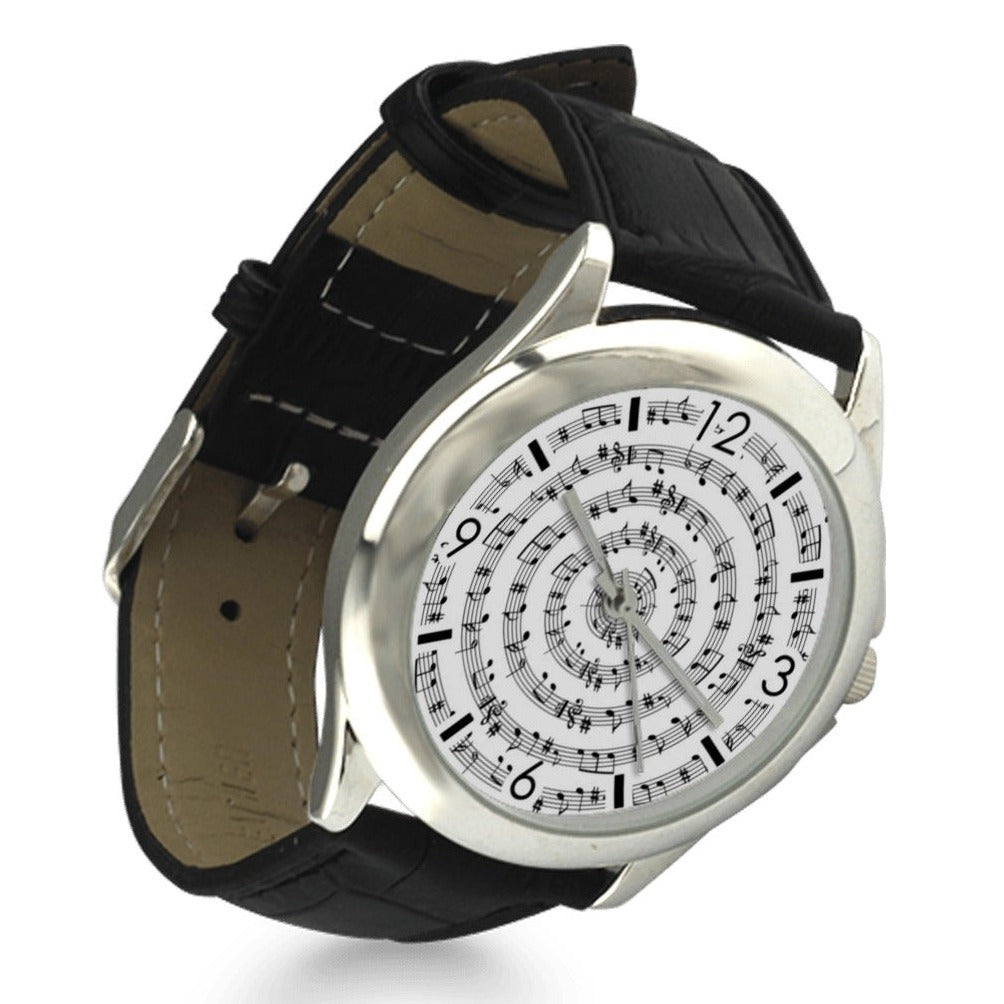 Music Notes Circle Strap Watch