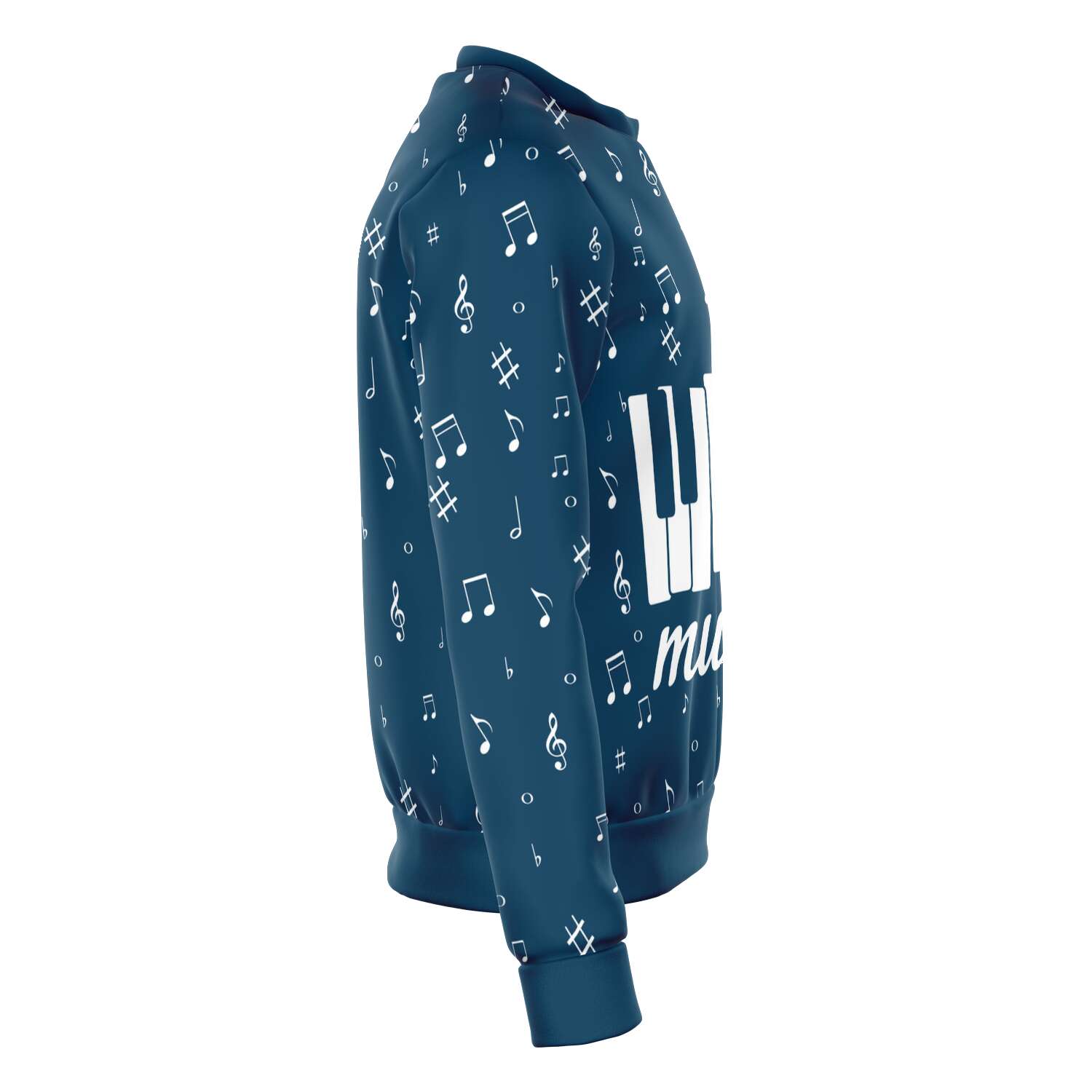 Piano Music Notes Blue Sweatshirt