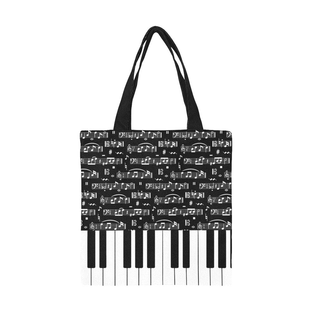 Music Notes Piano Tote Bag