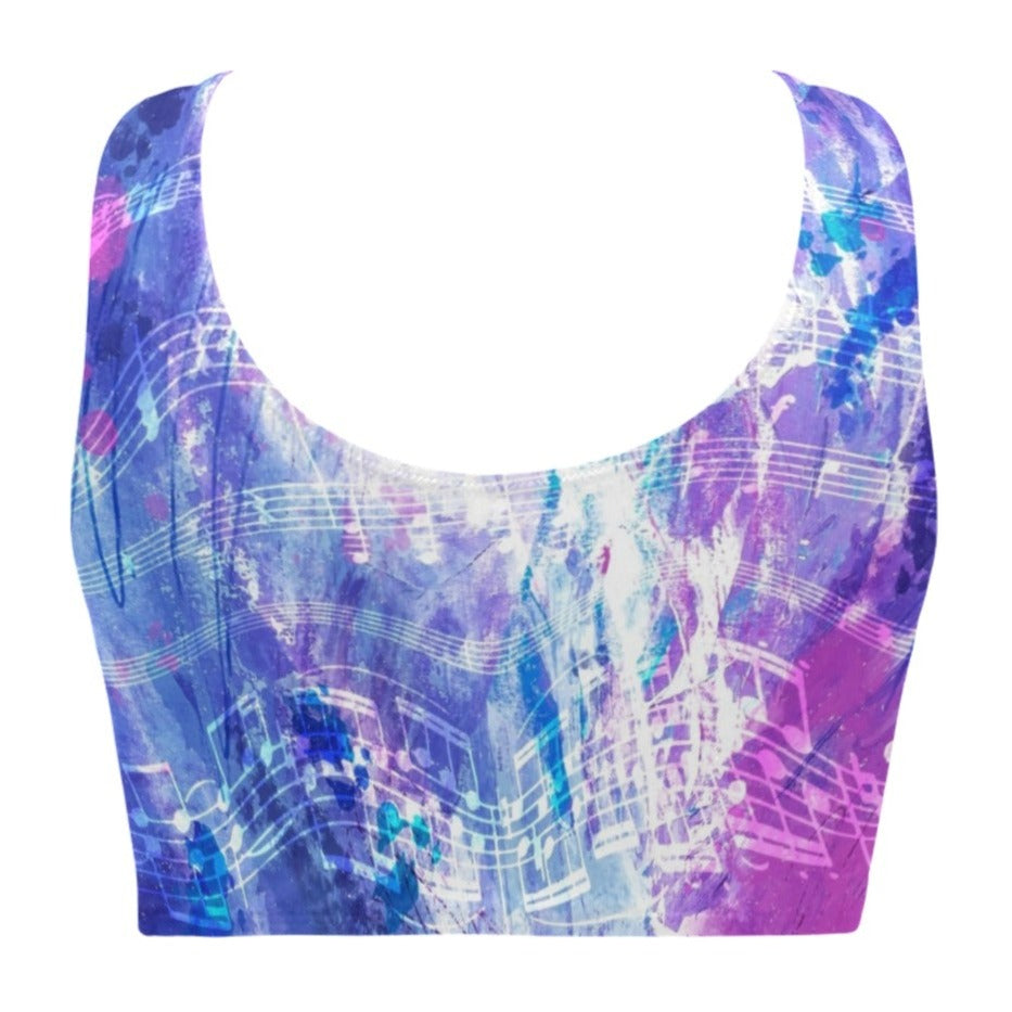 Music Notes Watercolor Bikini Top