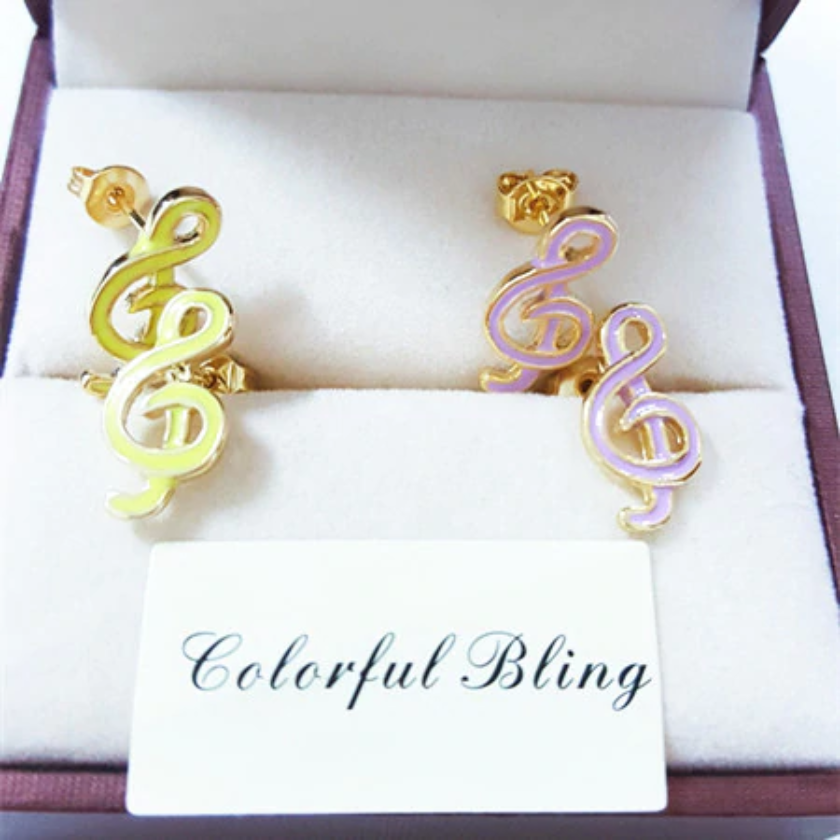 Treble Clef Music Note Earrings