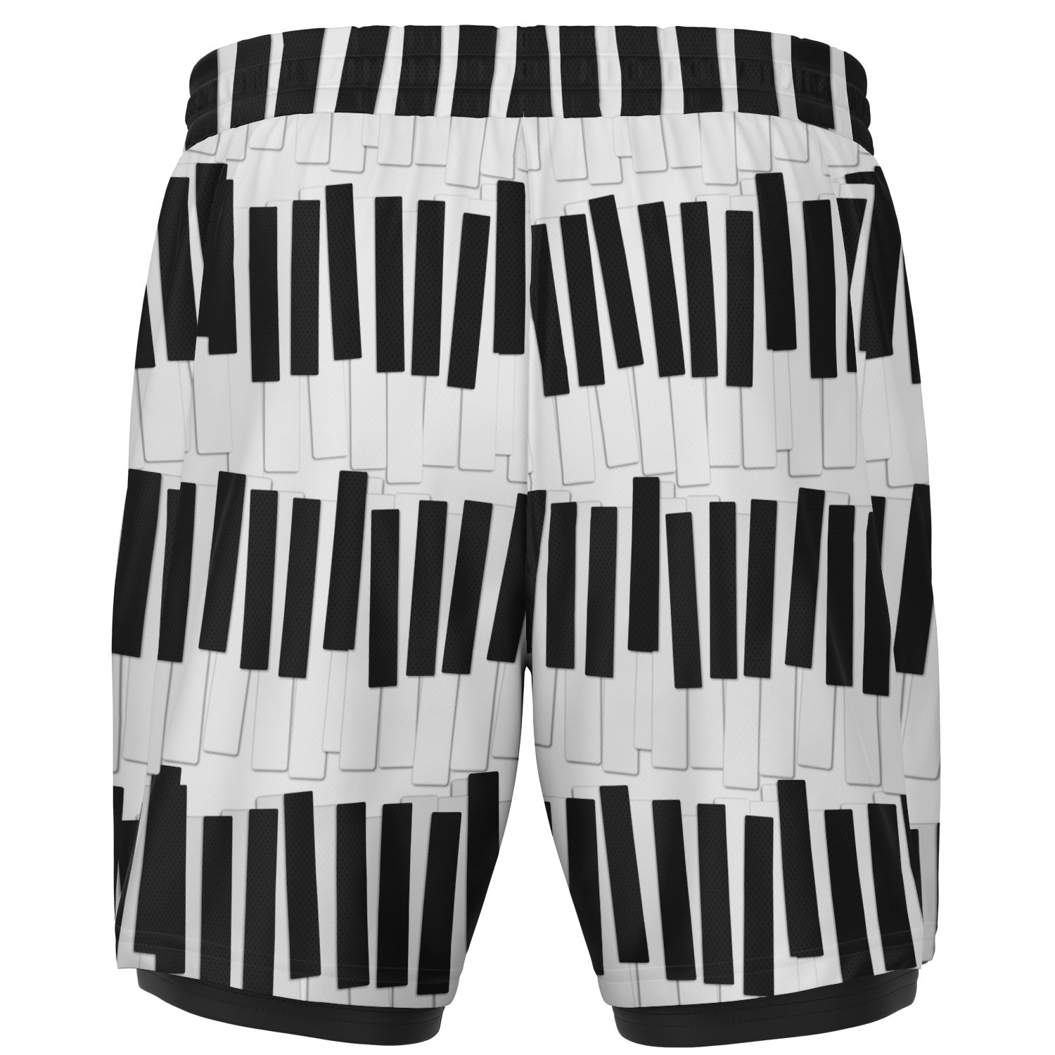 Piano Keys Pattern 2-In-1 Shorts