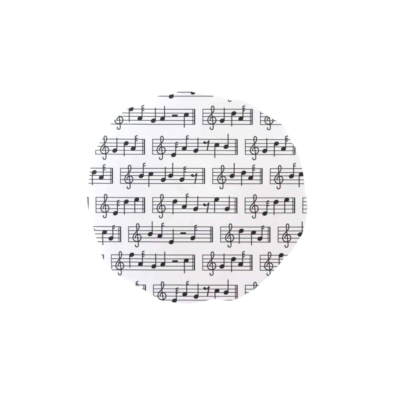 Music Notes White Shower Cap