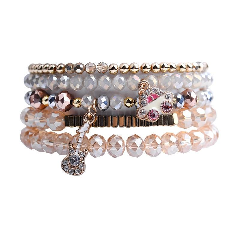 Crystal Guitar Bead Bracelets