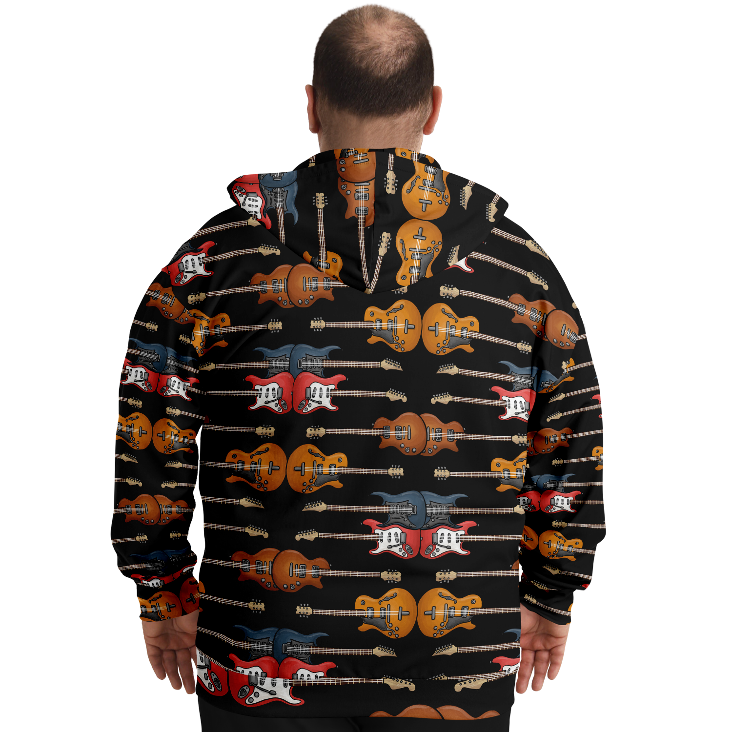 Electric Guitar Plus-Size Zip Hoodie