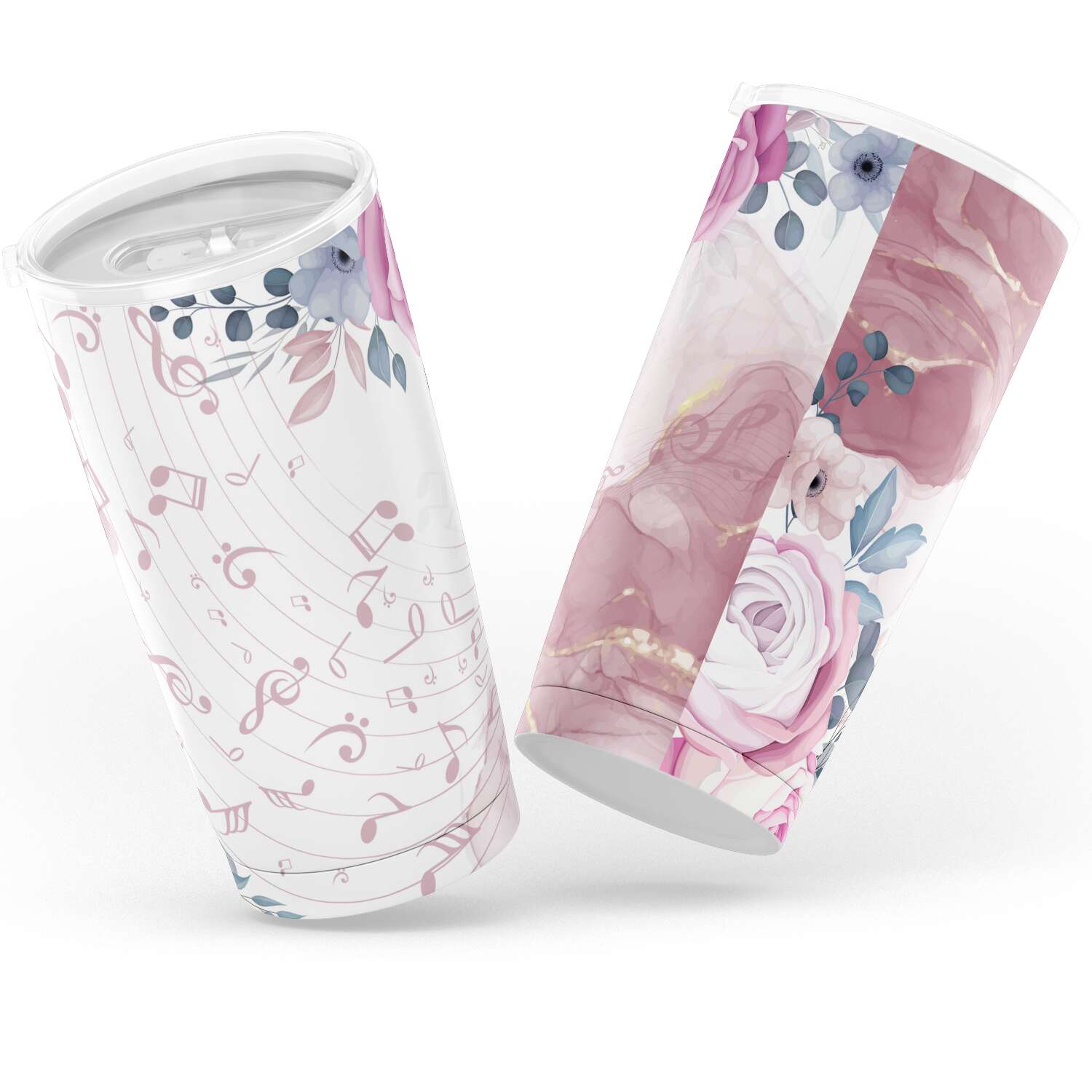 Music Notes Floral Tumbler