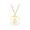 Free - Music Notes Round Necklace