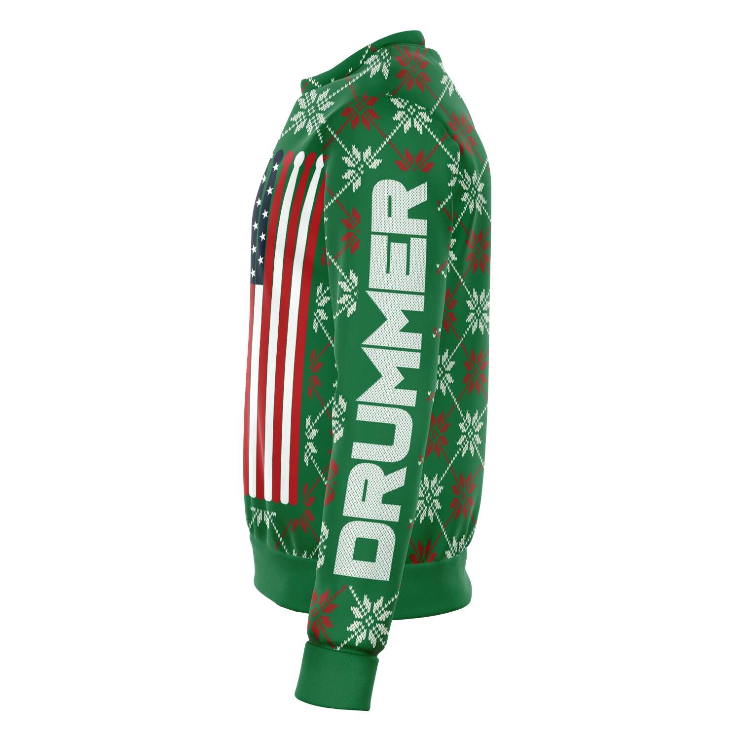 Drummer Christmas Green Sweatshirt