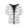 Music Notes White Batwing T-Shirt