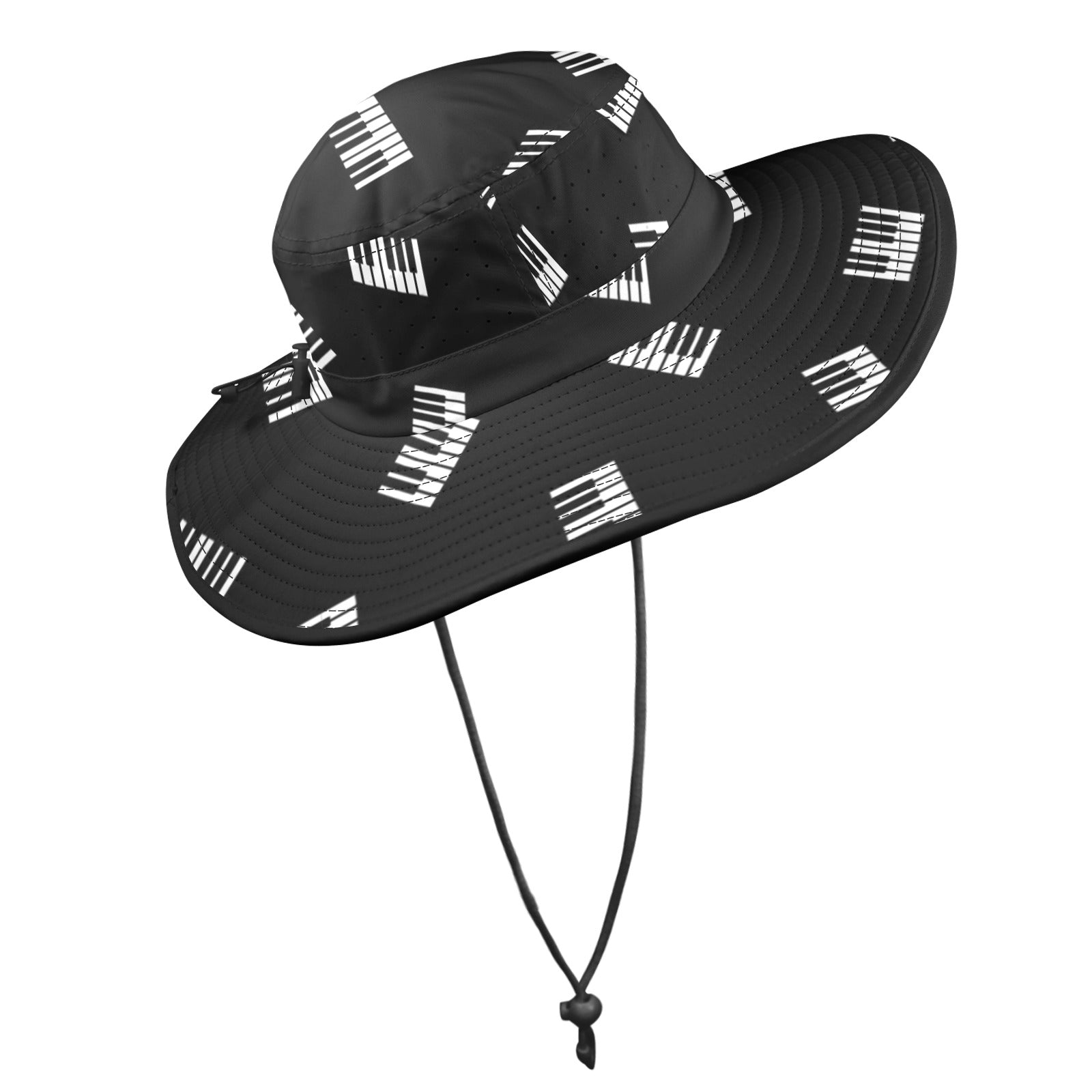 Piano Keyboard Wide Brim Bucket Hat