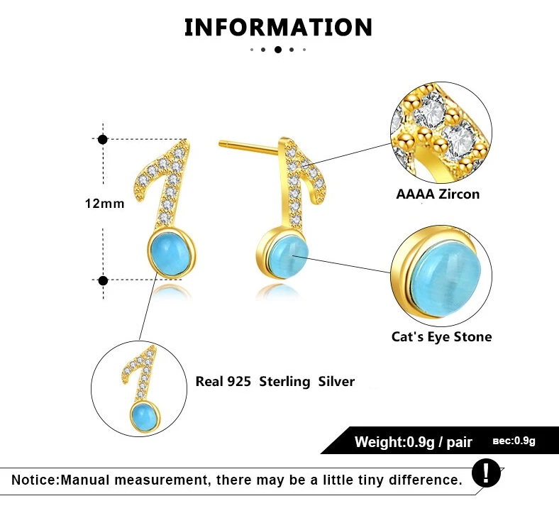 Stud Musical Note Earrings