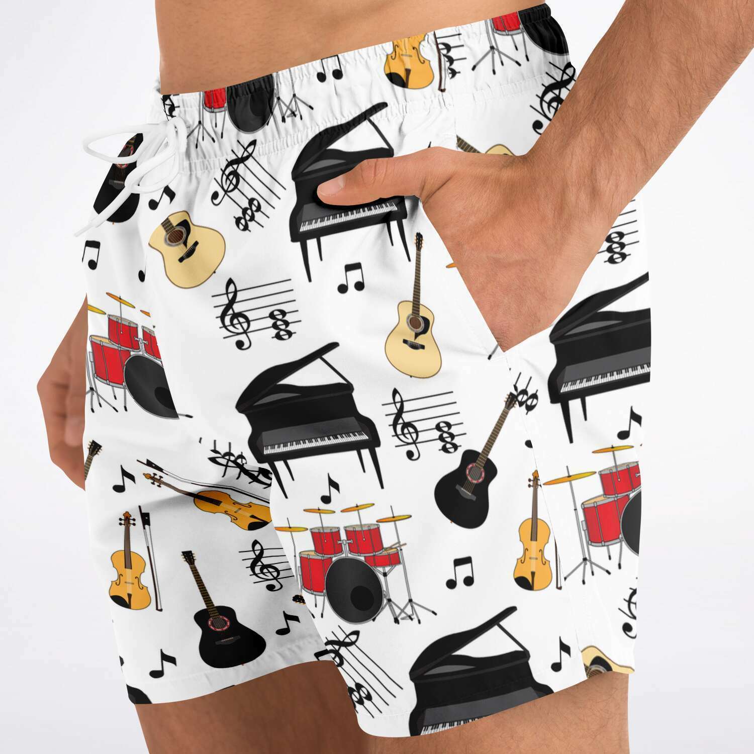 Music Instruments White Shorts