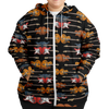 Electric Guitar Plus-Size Zip Hoodie