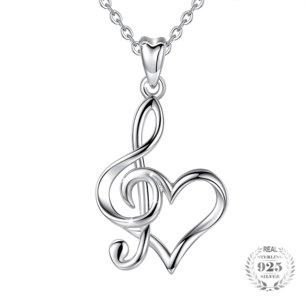 Treble Clef Heart Necklace