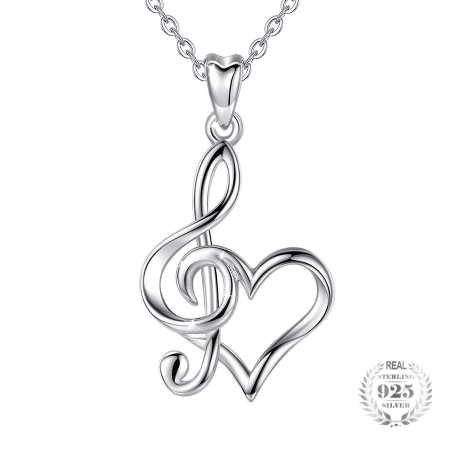 Treble Clef Heart Necklace