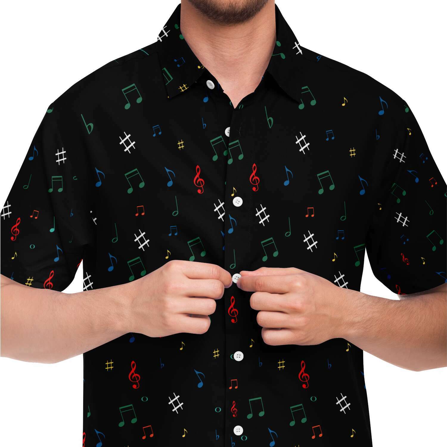 Colorful Music Music Notes Short Sleeve