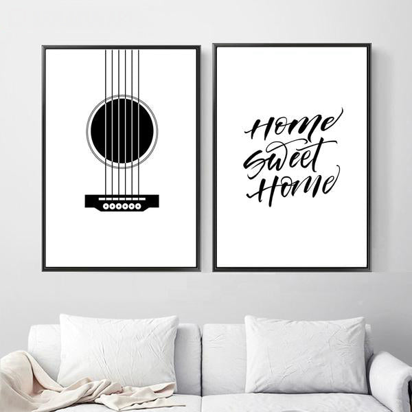Guitar Radio Vinyl Records Wall Art