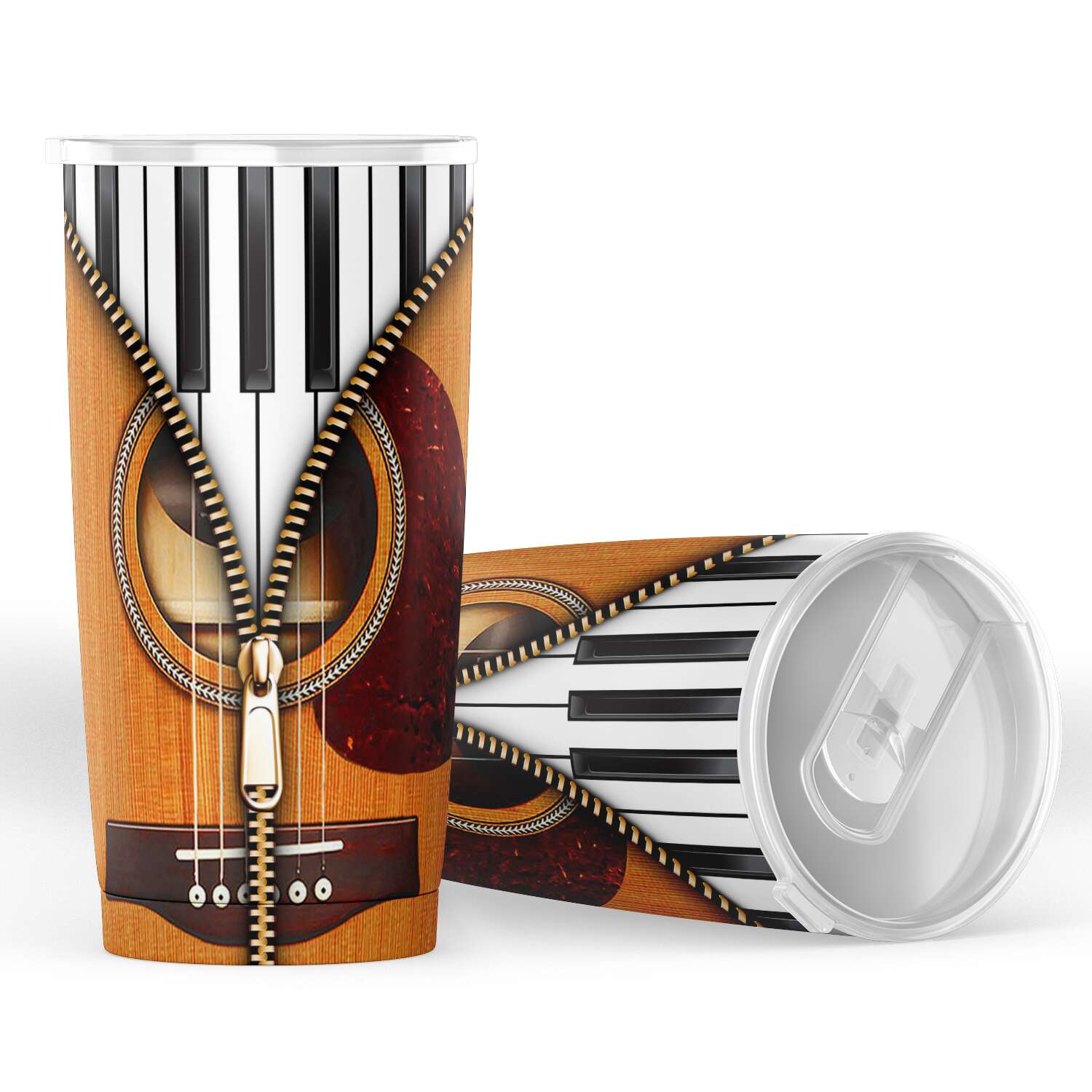 Wooden Guitar Zip Tumbler