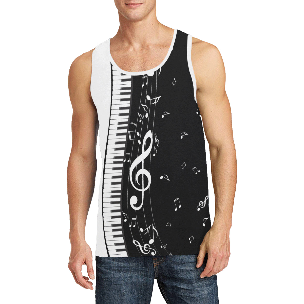 Piano And Music Notes Men's Tank Top