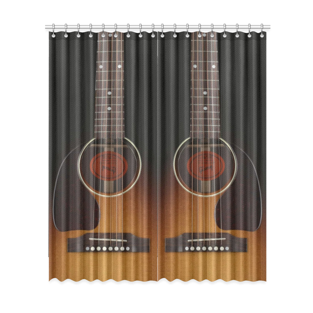 Black Guitar Window Curtains