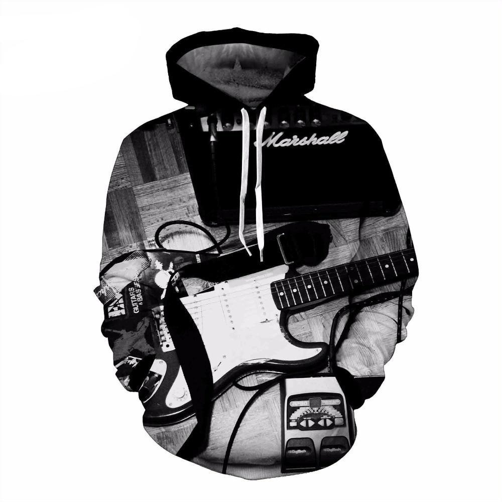 Electronic Guitar B&W Hoodie