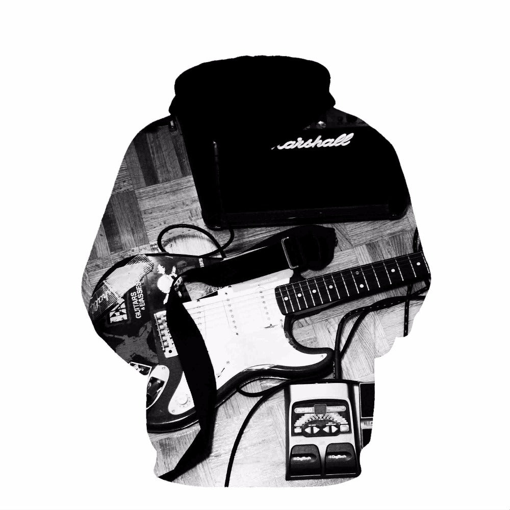 Electronic Guitar B&W Hoodie