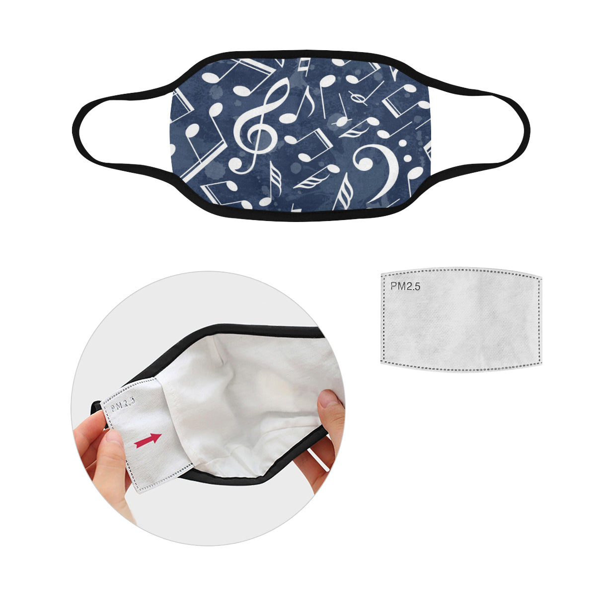 Music Notes Blue Mask