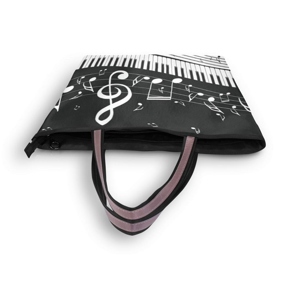 Music Note Piano Tote Bag