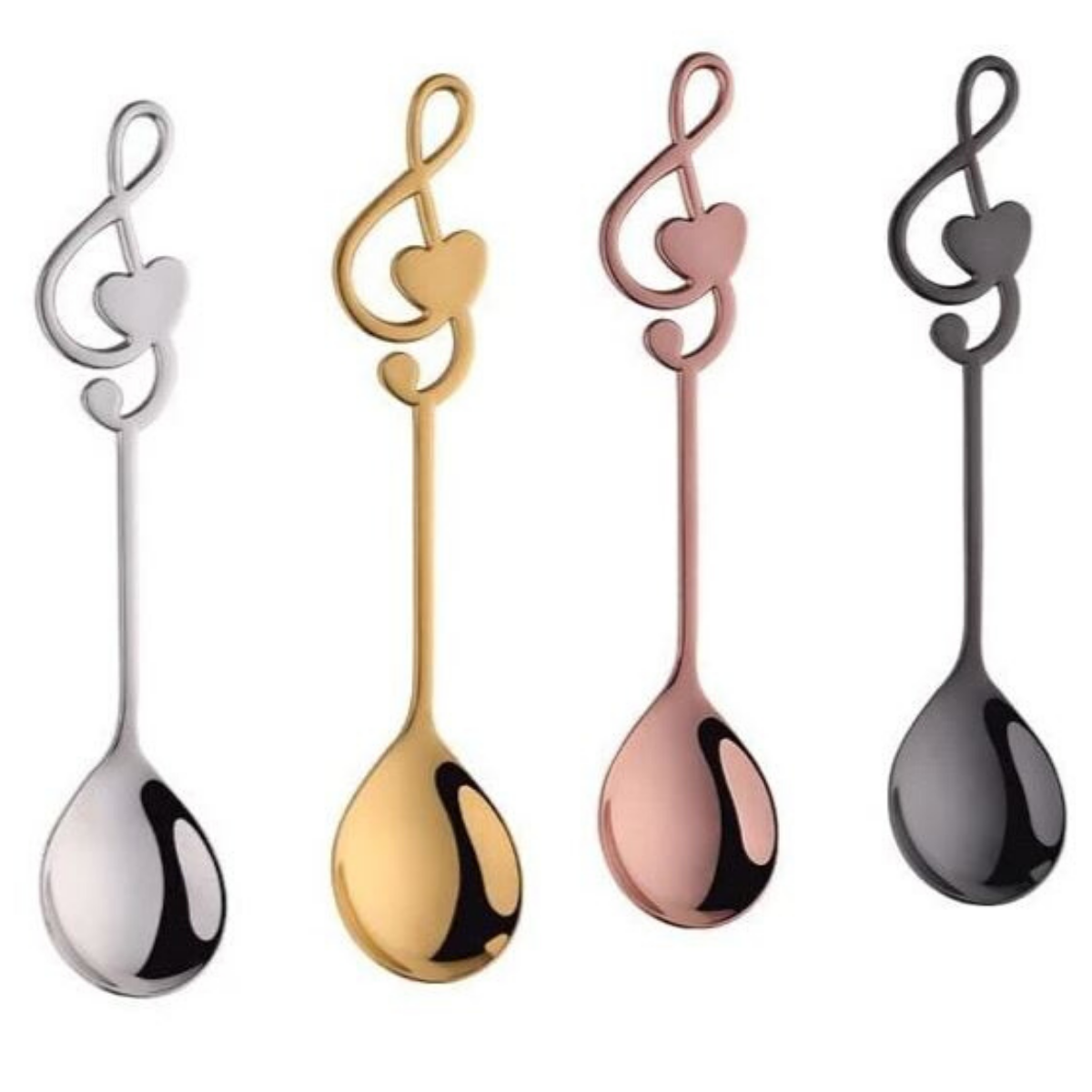 Heart Treble Clef Coffee Spoons