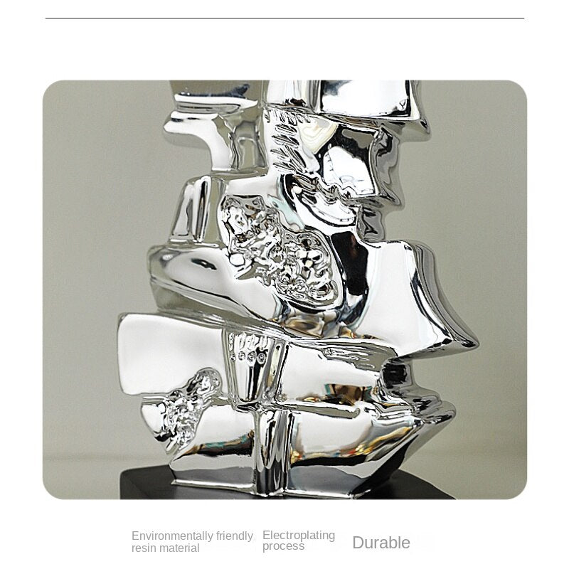 Abstract Electroplating Violin Sculpture