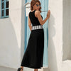 V Neck Piano Maxi Dress