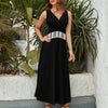 V Neck Piano Maxi Dress