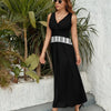 V Neck Piano Maxi Dress