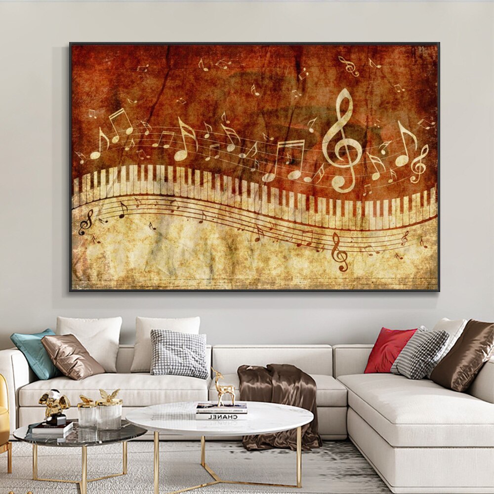 Piano Key Music Note Wall Art