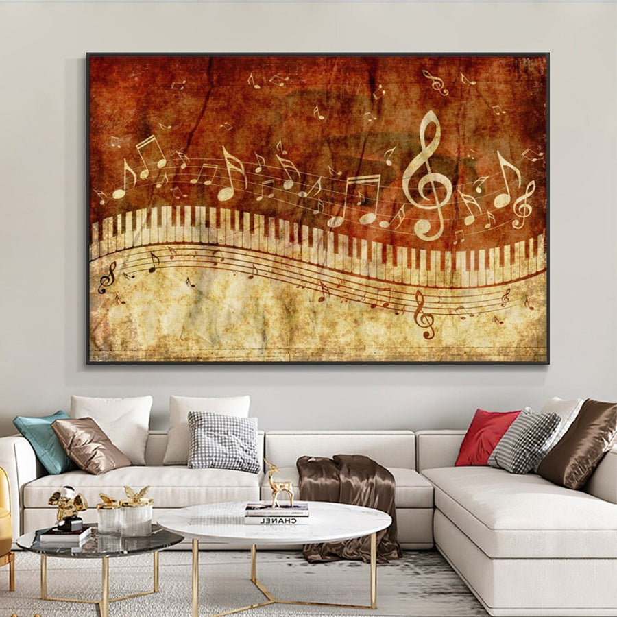 Piano Key Music Note Wall Art