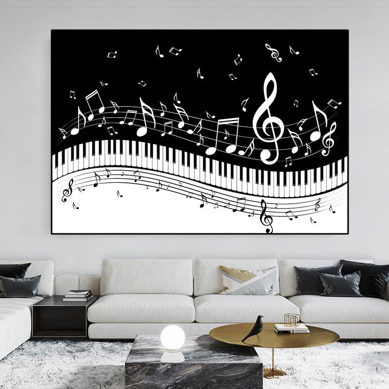 Piano Key Music Note Wall Art