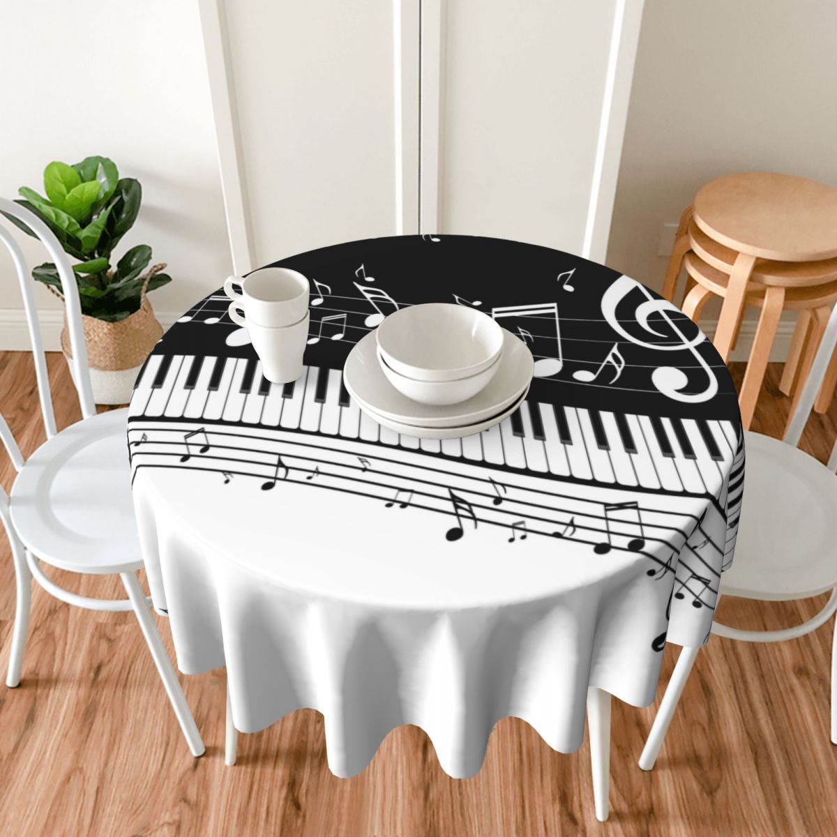 Abstract Piano Keys Tablecloth