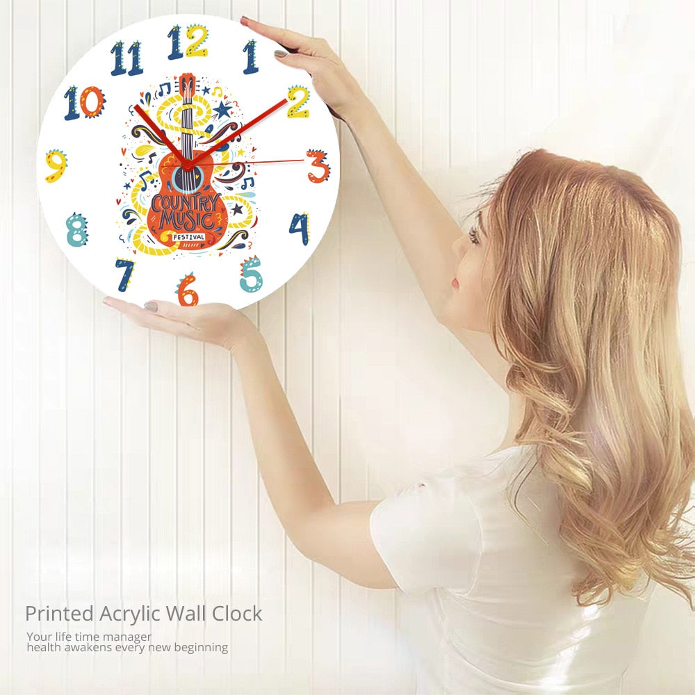 Acoustic Guitar Art Wall Clock - { shop_name }} - Review