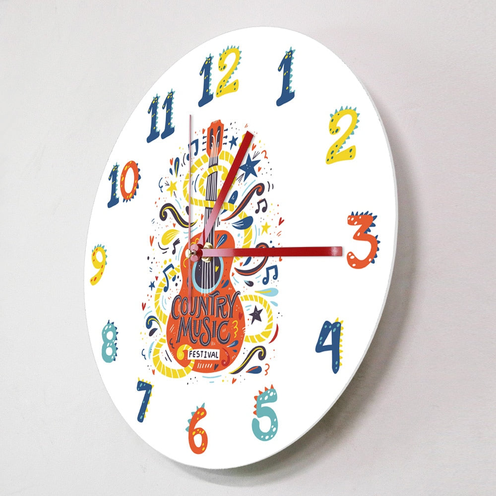 Acoustic Guitar Art Wall Clock - { shop_name }} - Review